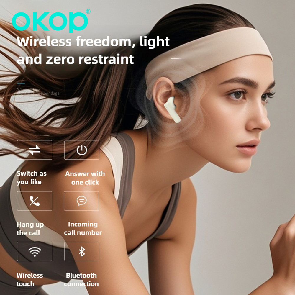 Noise Cancelling Headphone - OKOP AI Headset,Wireless Bluetooth Headset,in-ear Noise