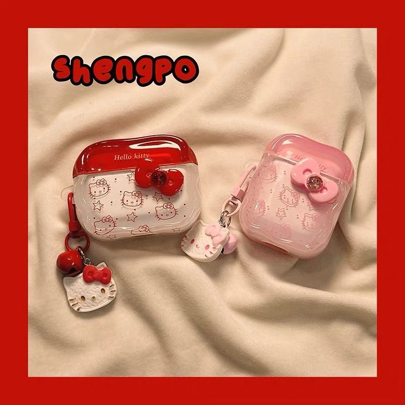 Bluetooth Headset On Ear - Cartoon Hello Kitty Silicone Protective Case