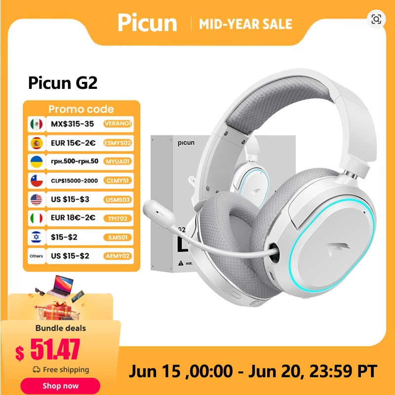 Picun G2 2.4GHz Bluetooth Wire - Gaming Headset Rgb incelemesi ve fiyatı