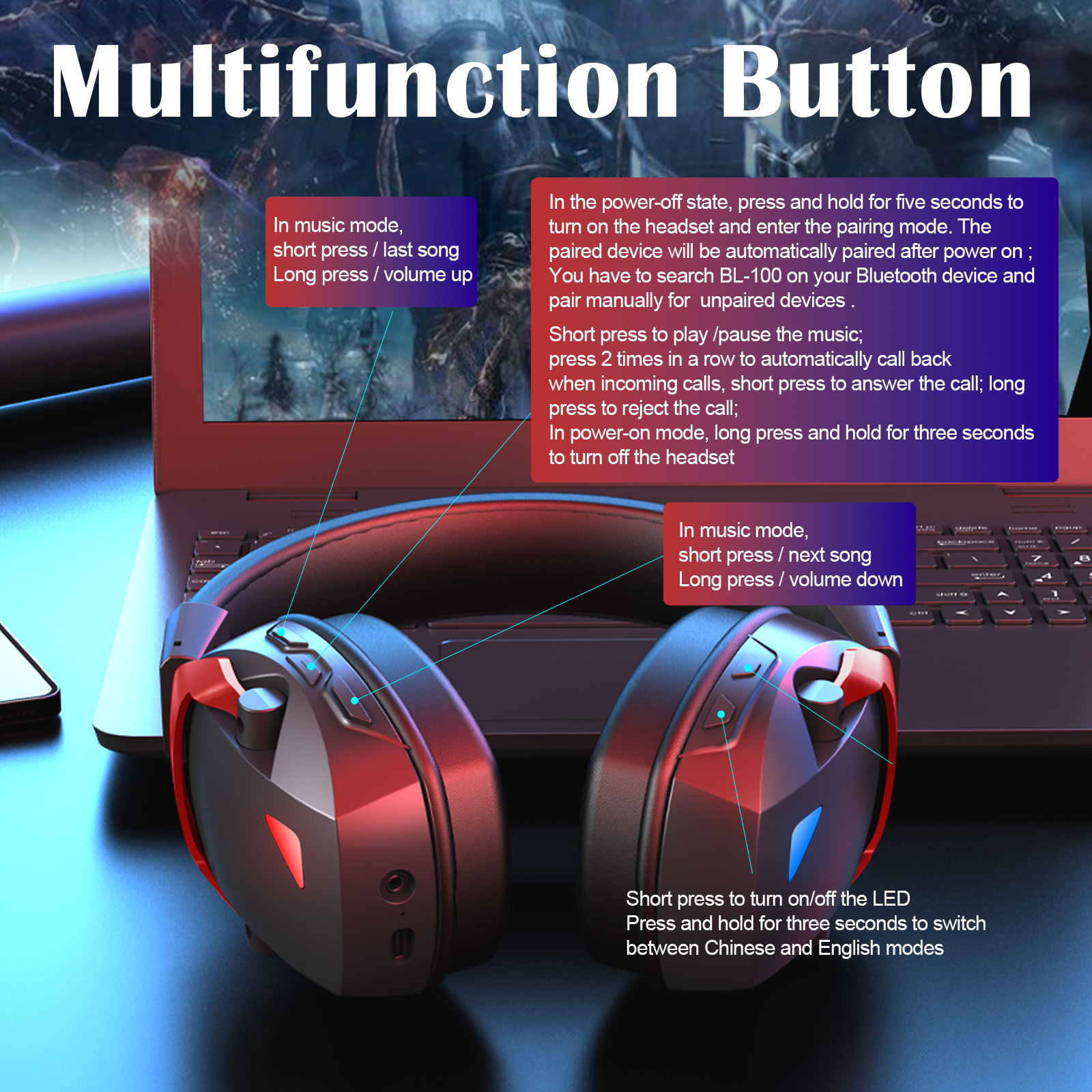 Wireless Gaming Headset with D - Gaming Headset Rgb incelemesi ve fiyatı