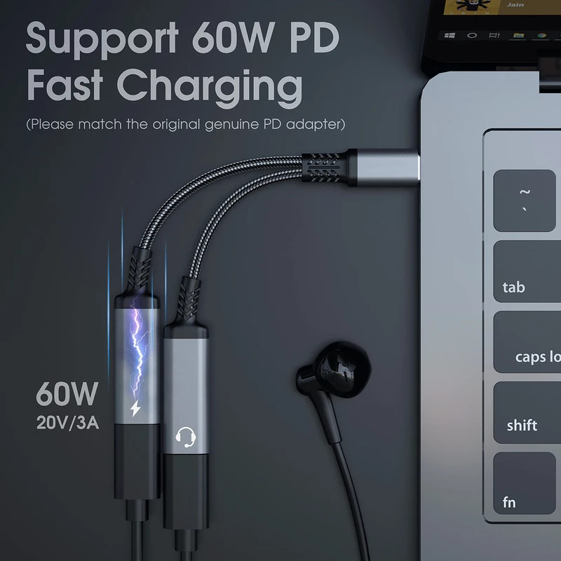 OTG 2 IN 1 USB C Splitter to D - Earphone Splitter Jack incelemesi ve fiyatı