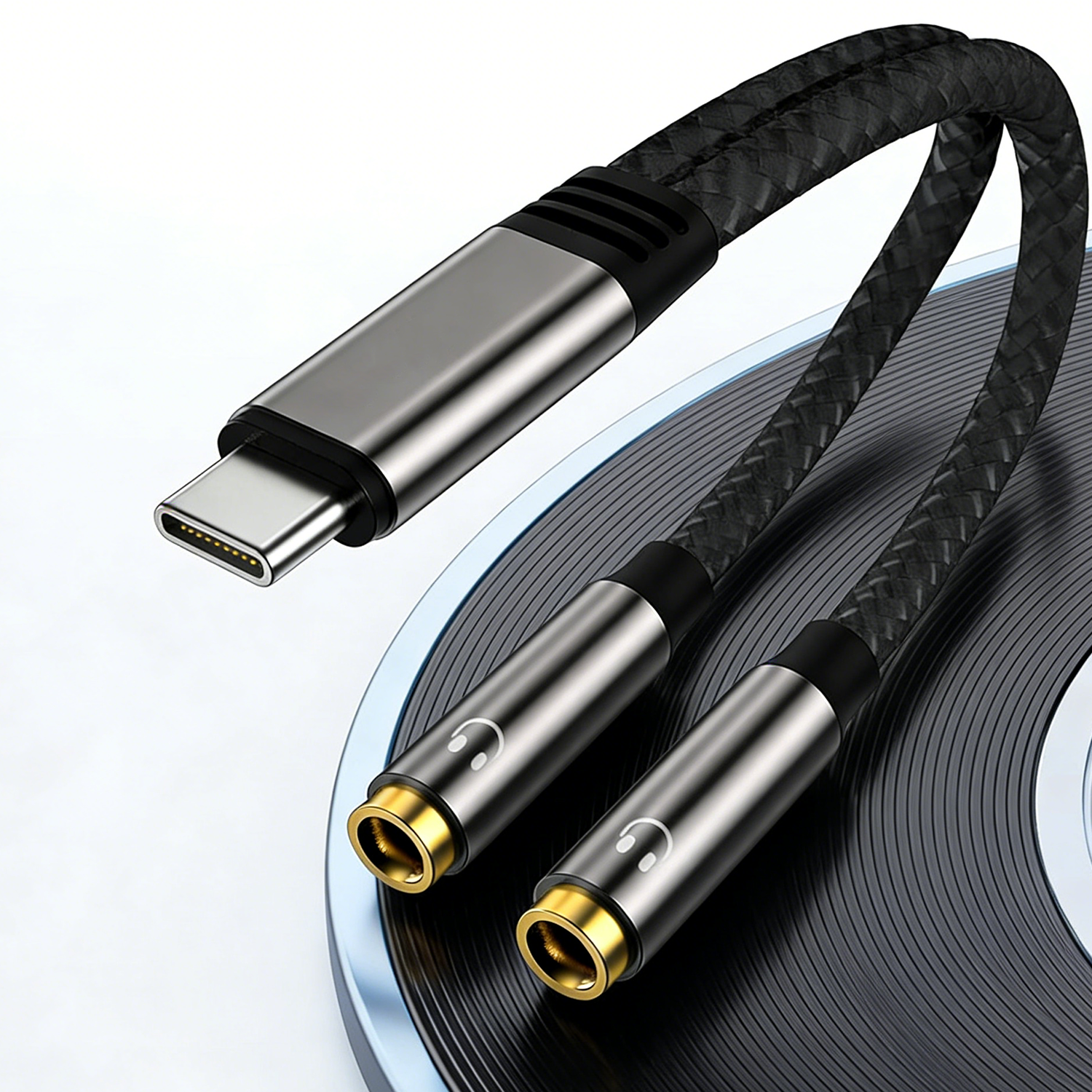 USB C To Dual 3.5mm Female Hea - Cable Extension 3.5 incelemesi ve fiyatı