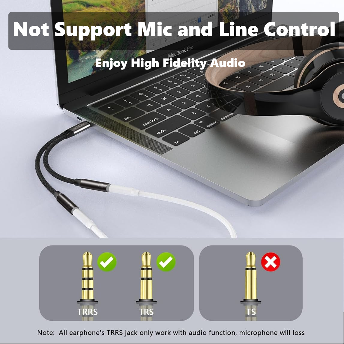 USB C To Dual 3.5mm Female Hea - Cable Extension 3.5 incelemesi ve fiyatı